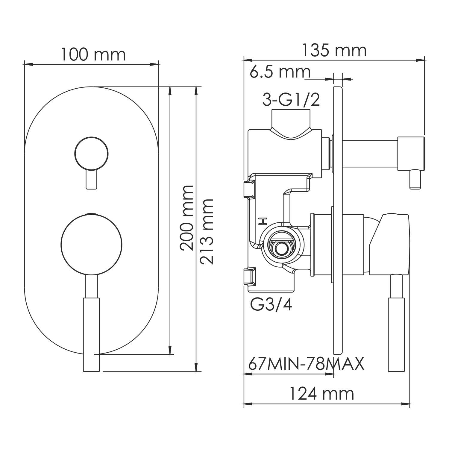 4141 Main Смеситель для ванны и душа WasserKRAFT Main 4100  - Вид №2