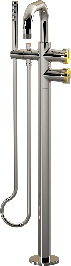 E-11557-R1AU-L1PC-PN Смеситель напольный отдельностоящий (внешняя часть) GRAFF MOD+