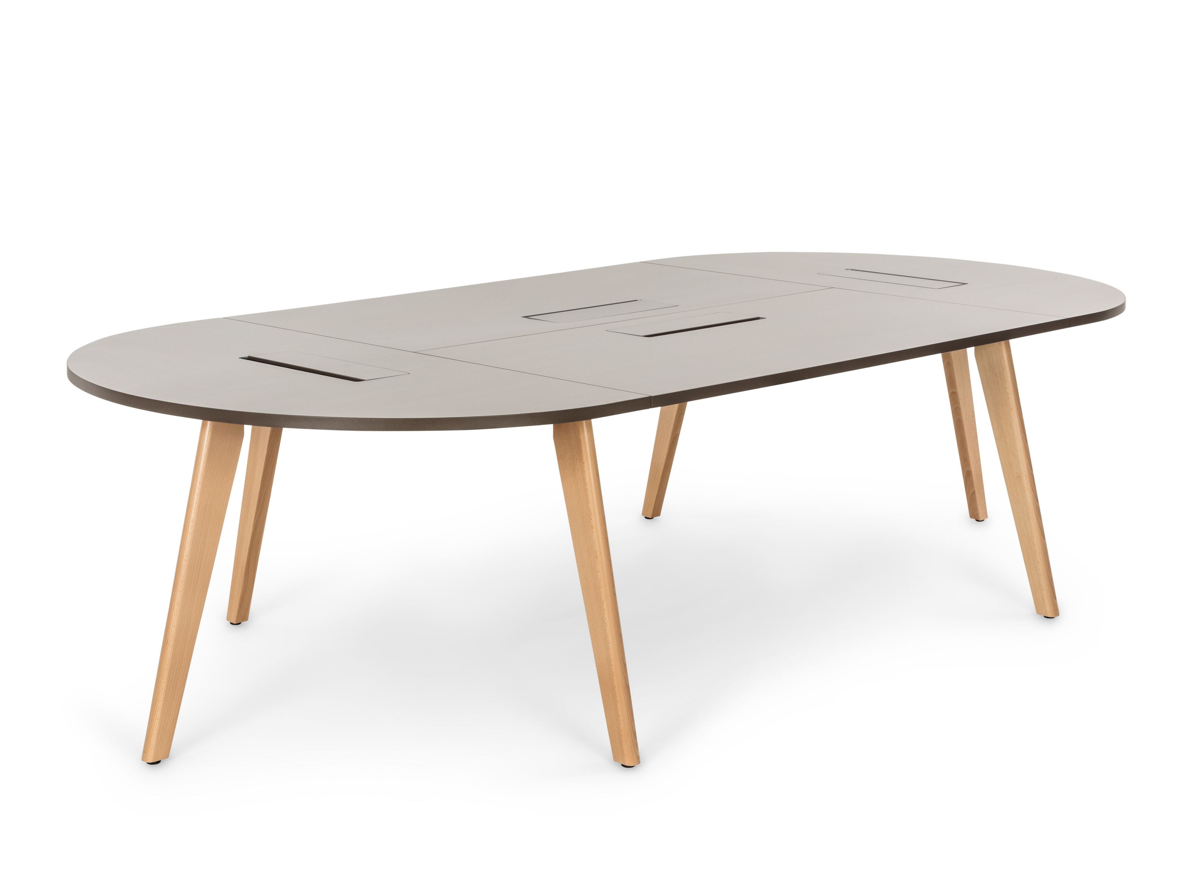 Ламинированный овальный стол для совещаний с системой кабельной втулки Haworth A_Wood ARCH-00028377 - Вид №1