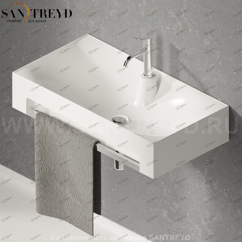 ACER0820RZZ Подвесная раковина настенная прямоугольная Agape  белая 