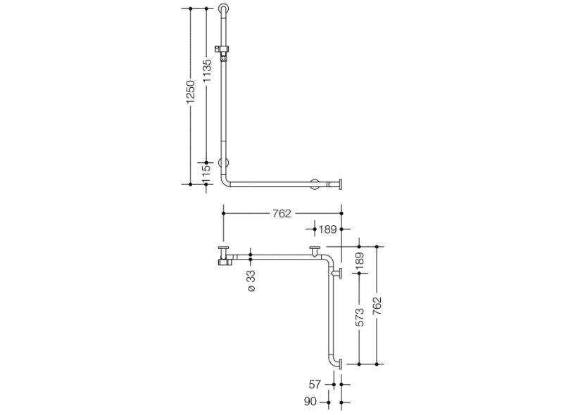 801.35B226 Поручень для душа с держателем для душа HEWI Edition matt | Polyamid  - Вид №5