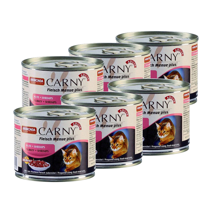 ПР0004576*6 Корм для кошек Carny Adult индейка, креветки конс. 200г (упаковка - 6 шт) Animonda 