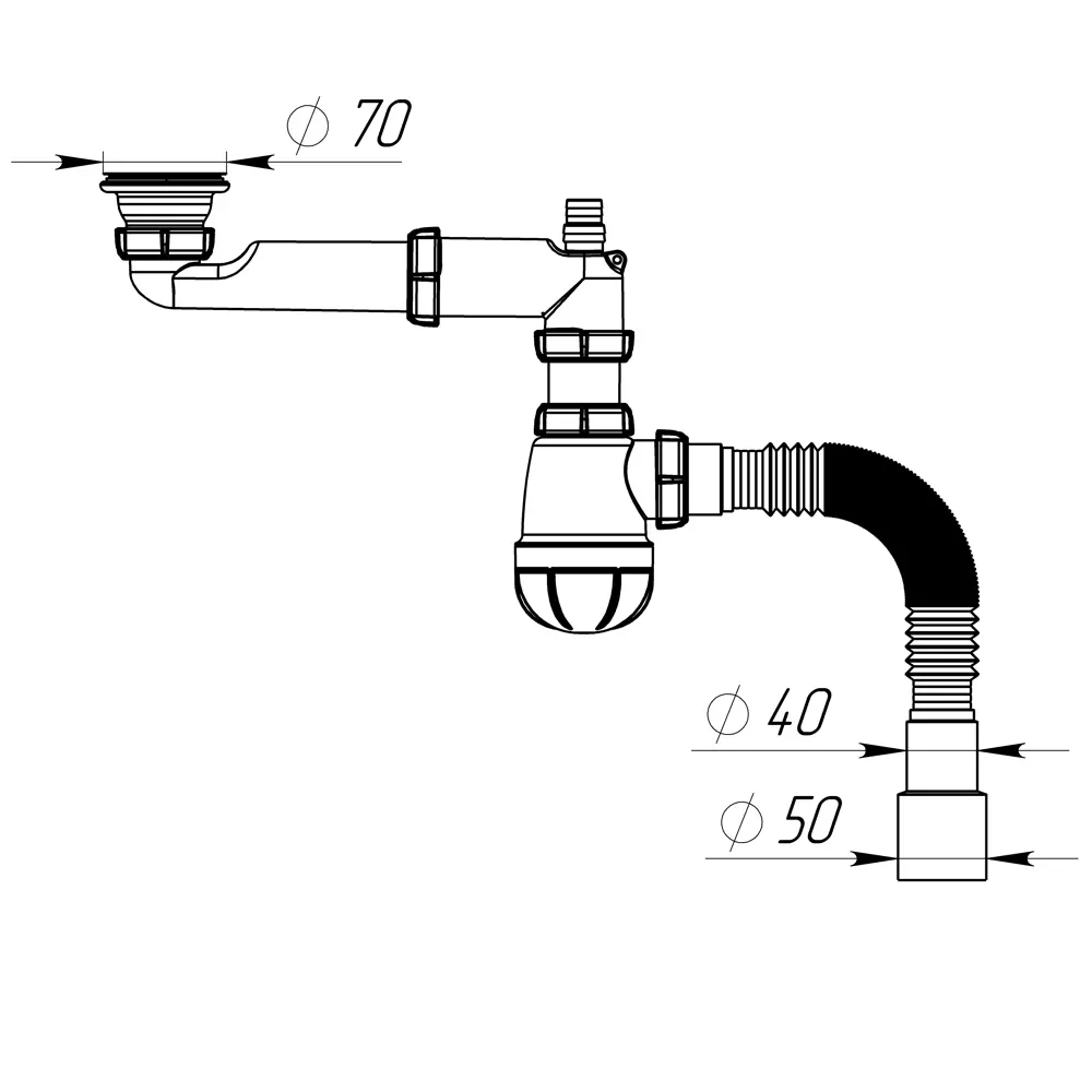 Сифон Equation для раковины поворотный с выпуском 50 мм 89209836 STLM-0801012 - Вид №7