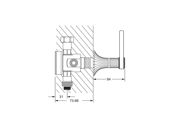 Вентиль для скрытого монтажа, внешняя часть JOERGER Cronos 637.60.435.000 - Вид №1