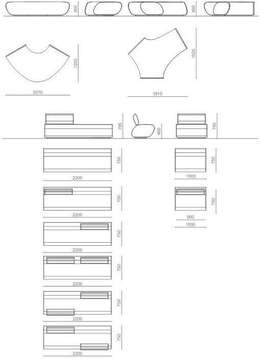 Metalco Модульная изогнутая скамья из реконструированного камня sun-id-1481331 - Вид №4
