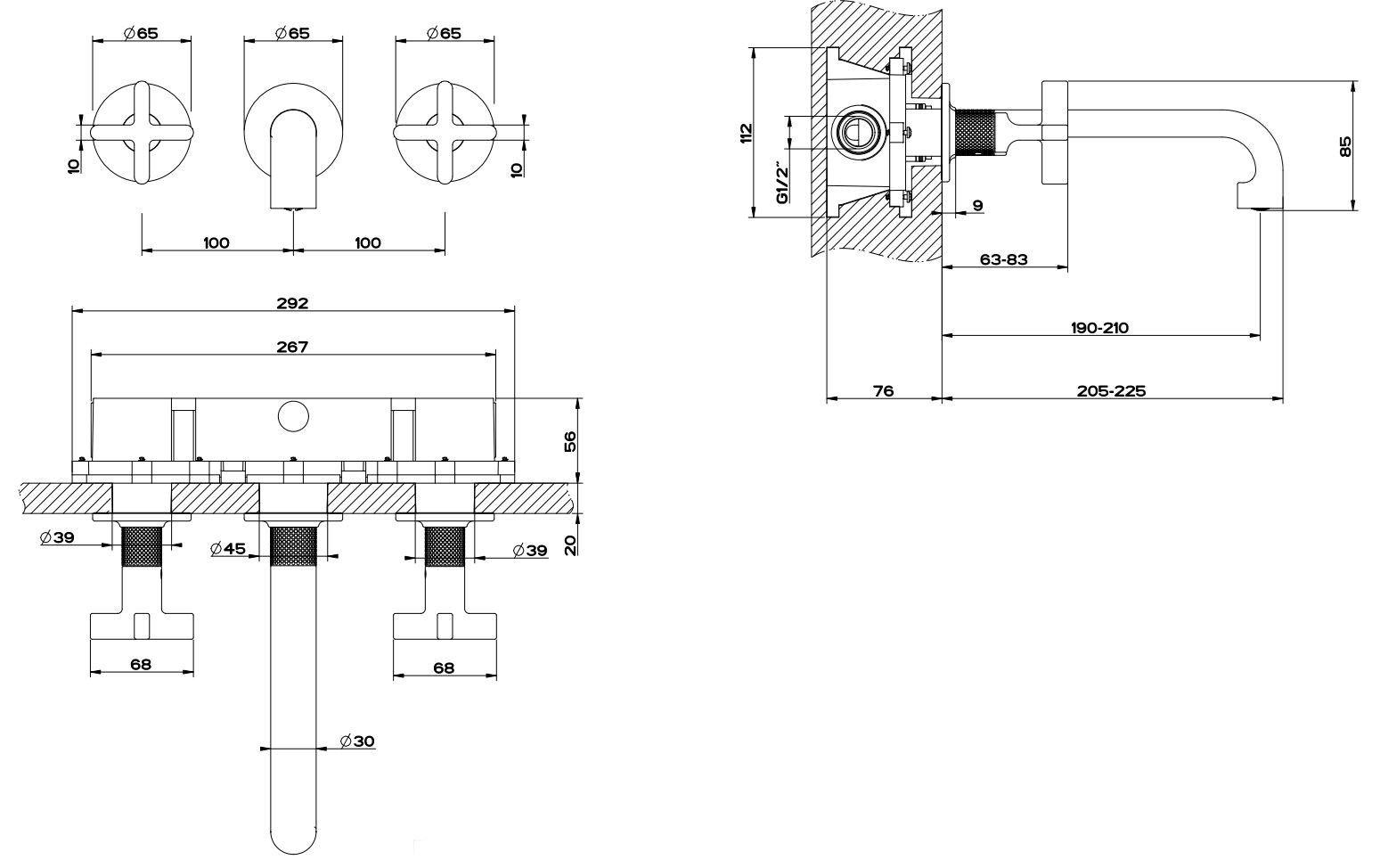 Смеситель для раковины из хромированной латуни Gessi гравированный ARCH-00049180 - Вид №2