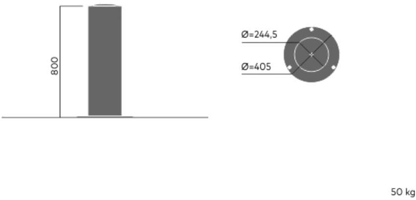 VESTRE Цилиндрический столбик из стали с порошковым покрытием Hvilan sun-id-1516188 - Вид №4