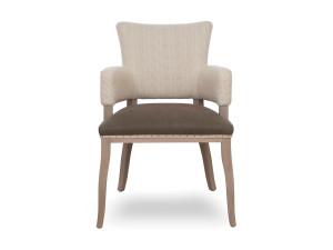 Тканевый стул с открытой спинкой и подлокотниками