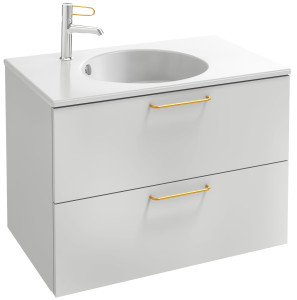 EB2522-R8-NR4 Тумба под столешницу 80 см, 2 ящика, золотая ручка JACOB DELAFON ODÉON RIVE GAUCHE