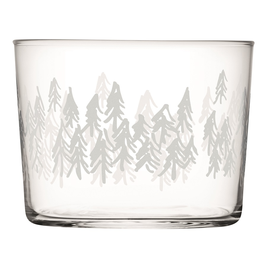 Подсвечник стеклянный с белым принтом 4 штуки "Ели" Fir LSA INTERNATIONAL  253443 Прозрачный  - Вид №2