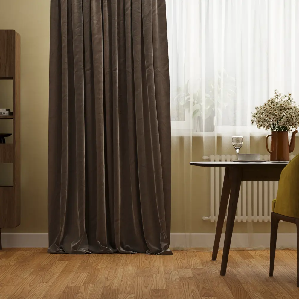 Штора на ленте Inspire Tiisetso 140x280 см цвет коричневый 83562052 STLM-2065149 
