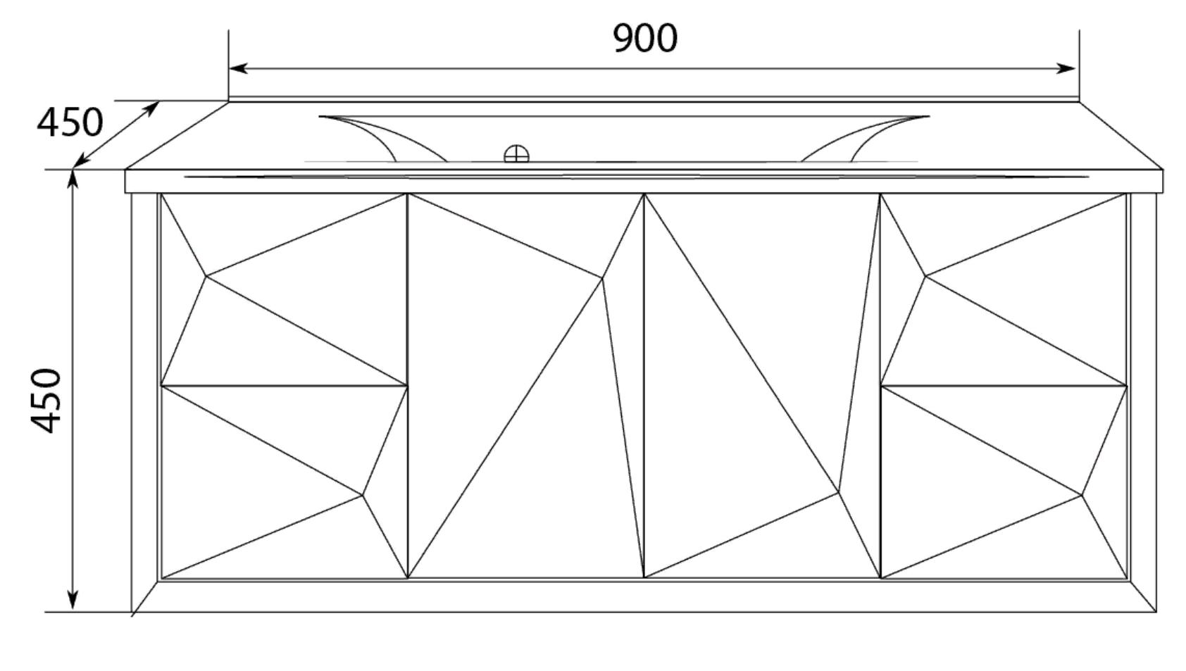 У67847 Тумба Romb 90П 1в.я. White 1 Marka Art - Вид №1