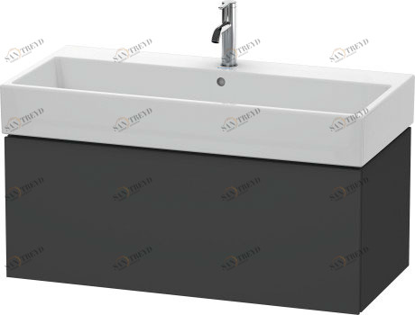 LC617804949 L-Cube Тумбочка подвесная Графит матовый, декор Duravit