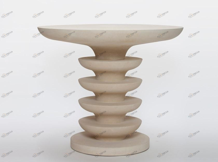 PIMAR Круглый садовый стол из камня Лечче Ondulation 45a 