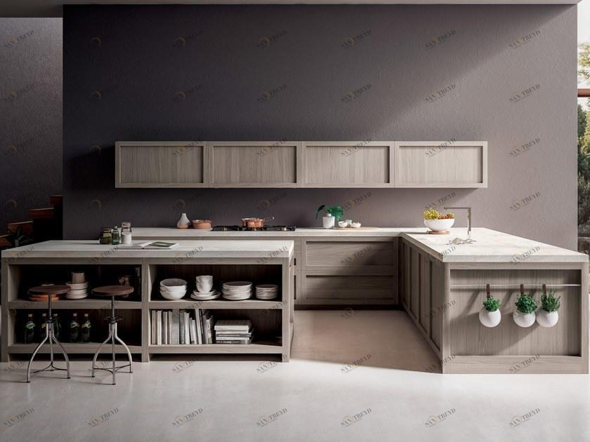 GD Arredamenti Модульная кухня с островом и полуостровом Legno vivo 2.6 sun-id-1348849