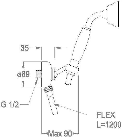 Fir Italia Настенный ручной душ Melrose 20 2039612 - Вид №1