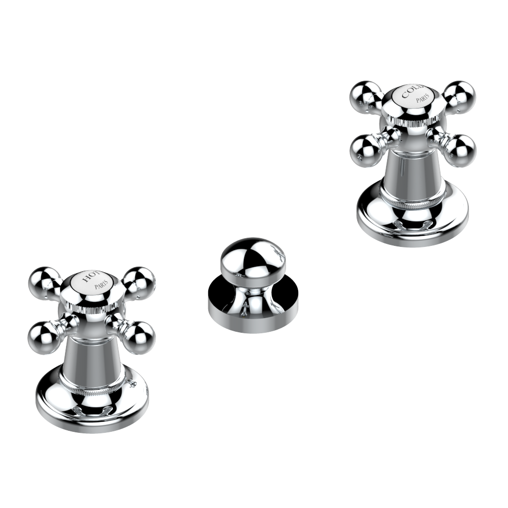 G29-200 Смеситель для биде на 3 отверстия для наполнения через борт с донным клапаном Thg-paris Charleston Хром G29 200 A02 CAT.A