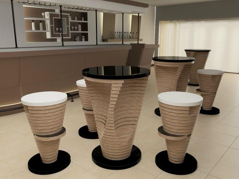 Zuri Design Круглый высокий стол для контракта Stratum 01400 - Вид №3