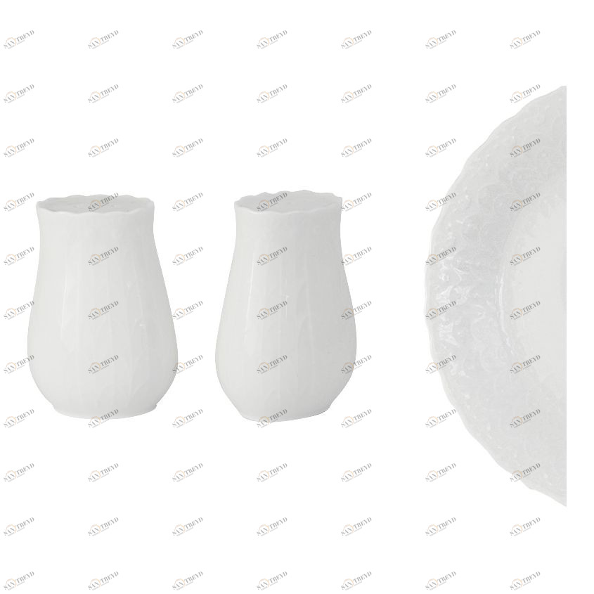 Солонка и перечница фарфоровые белые "Шелк" NARUMI ШЕЛК 00-3946618 Белый 