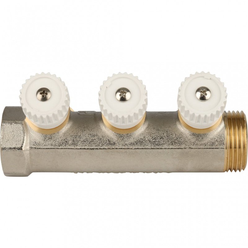 Коллектор 1" STOUT с вентилями на 3 выхода 3/4"ЕК SMB6851013403 - Вид №1