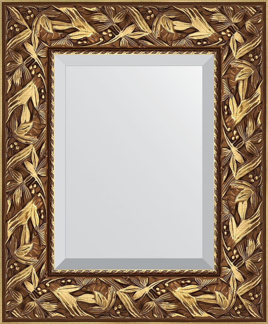 BY 3363 Зеркало с фацетом в багетной раме - византия золото 99 mm EVOFORM Exclusive