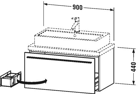 XL540309191 Тумбочка для компактной консоли X-Large #XL5403 900 x 478 мм Серо-коричневый декор Duravit - Вид №1
