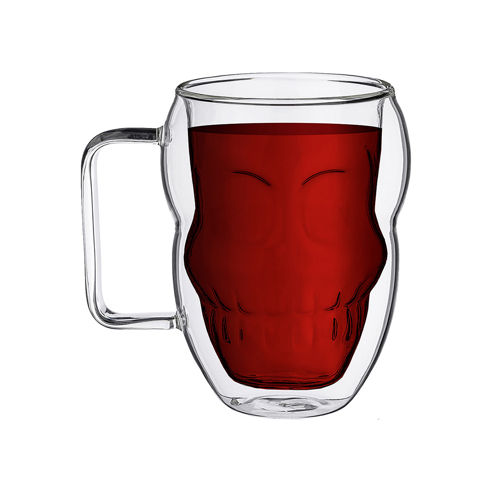 250-112 Посуда стеклянная Кружка с двойными стенками 400 мл d 9 см Lefard 