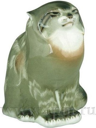 80328 Императорский фарфоровый завод Скульптура "Дикий кот" Фарфор твердый 