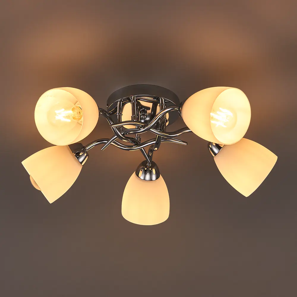 Люстра потолочная JLIGHT TINA 5 ламп 24 м², цвет хром 84534220 STLM-2178443  - Вид №2