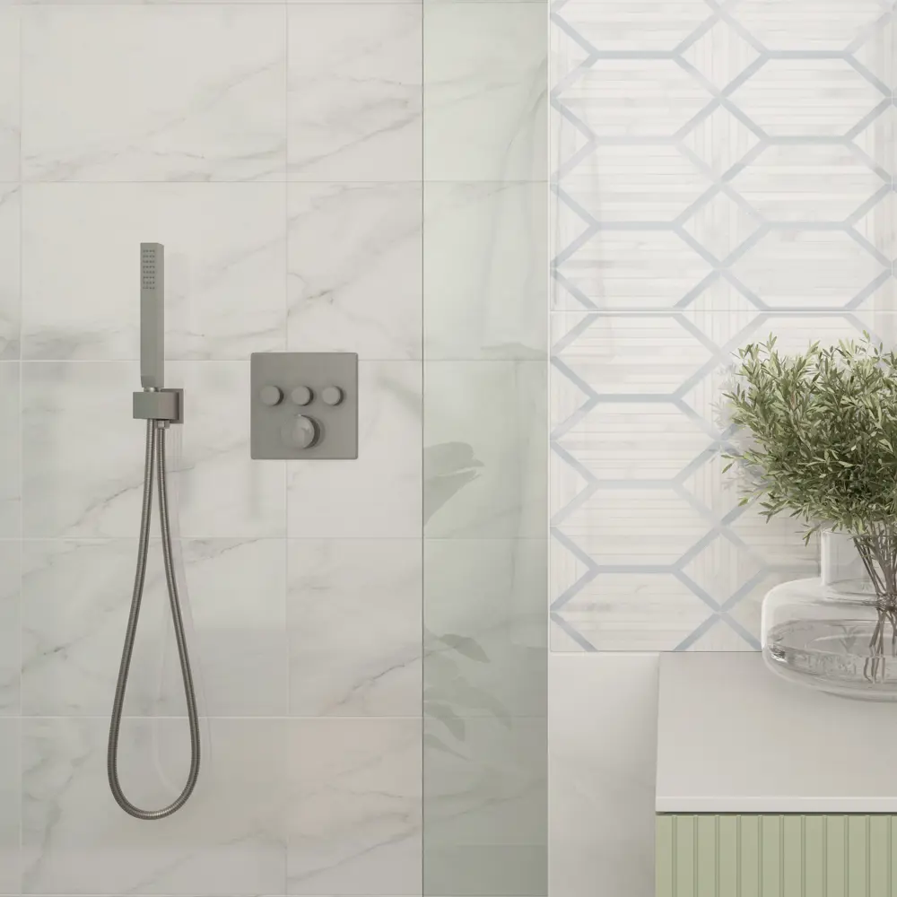 Плитка настенная Шахтинская Плитка Восток 01 25x40 см 1.4 м² глянцевая цвет белый мрамор STLM-2177089