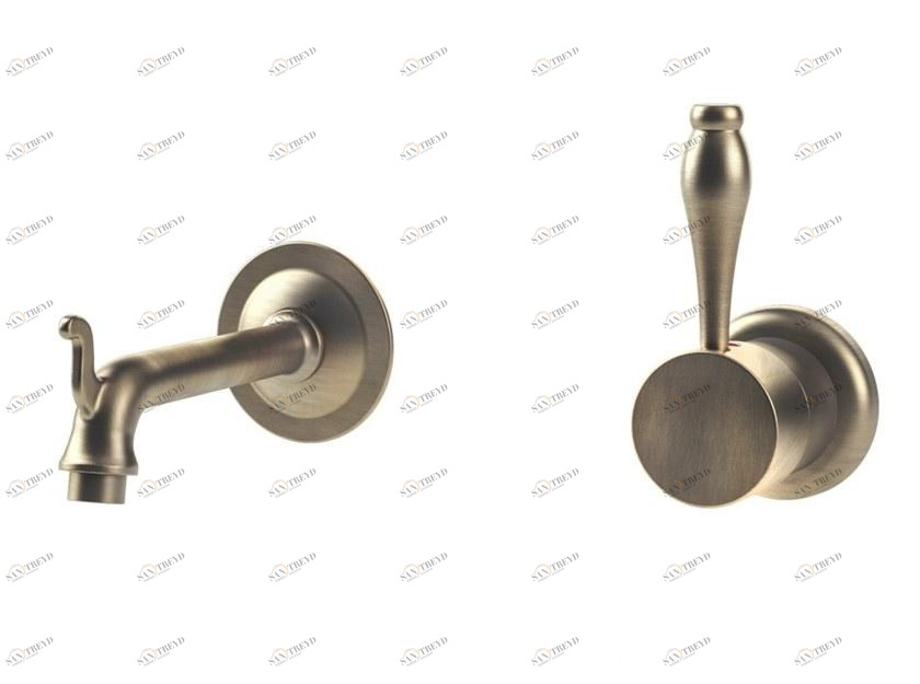 Officine Gullo Настенный однорычажный кухонный смеситель на два отверстия из латуни sun-id-1407622