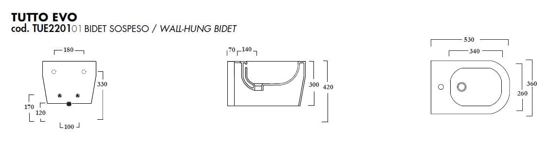 Подвесное биде из стекла с переливом Olympia Ceramica все evo ARCH-00022572 - Вид №11