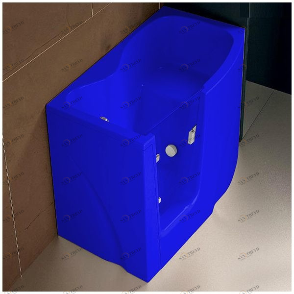 Ванна GRUPPO TREESSE GEN-Y V3411-DX-SI угловая сидячая с дверью правосторонняя синяя VTLV3411DXSI