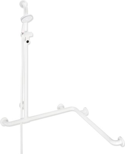 801.35.312 Поручень для душа с выдвижным держателем для душа, включая ручной душ и душевой шланг HEWI Brausehalterstangen 