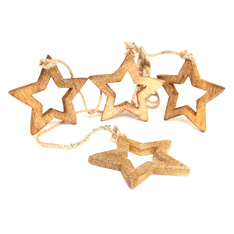 Гирлянда подвесная Wooden Stars, 4 шт Enjoyme ENNY0034 - Вид №2