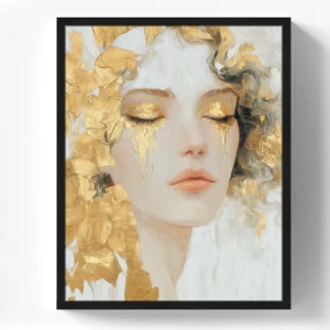 Картина в раме Девушка с золотом 40x50 см цвет разноцветный