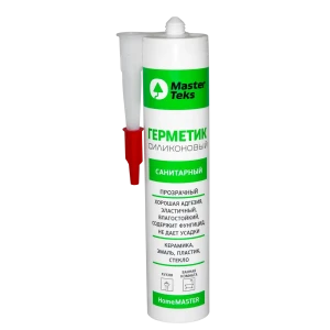 Герметик силиконовый MasterTeks санитарный уксусный прозрачный 260 мл