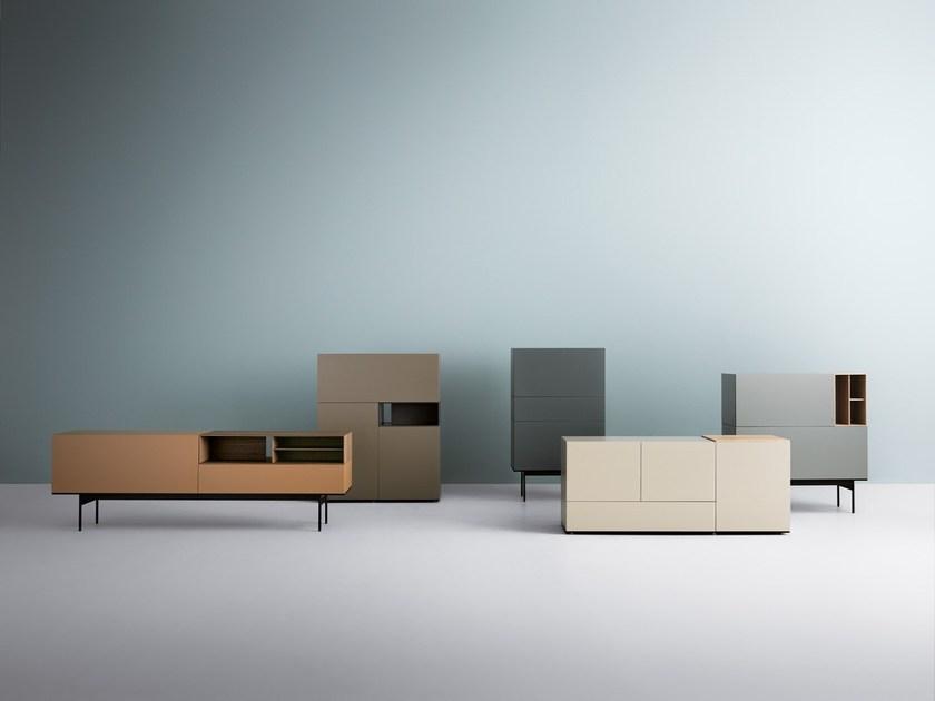 Caccaro Модульный буфет из лакированного дерева с ящиками Brick sun-id-1417543 - Вид №1