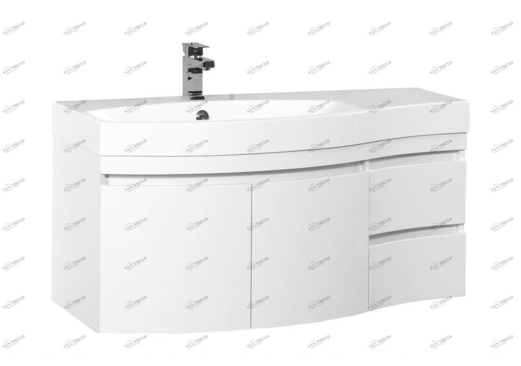 Тумба с раковиной Aquanet Опера 115 L белый (2 дверцы 2 ящика) 0016961300169398