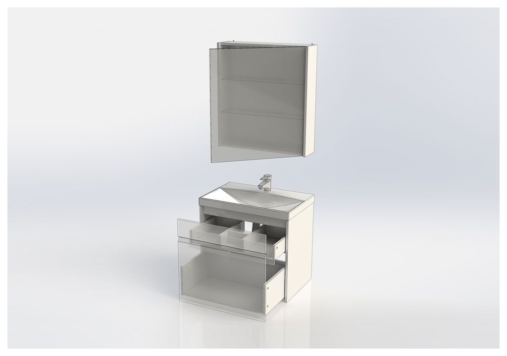 Мебель для ванной Aquanet Палермо 70 белый 00209025 - Вид №9