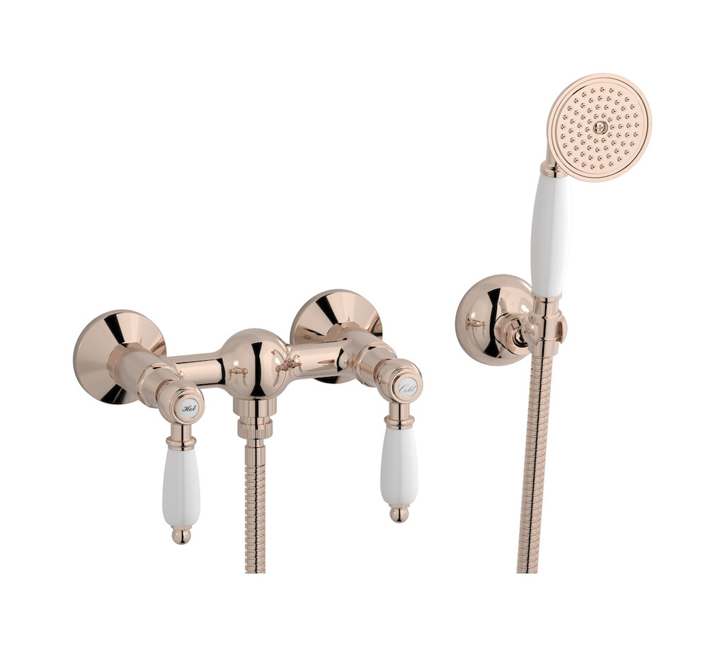 Встроенный смеситель для душа в комплекте с душевым гарнитуром. WE ARE IB hl350rs_2 Rose Gold Hermes
