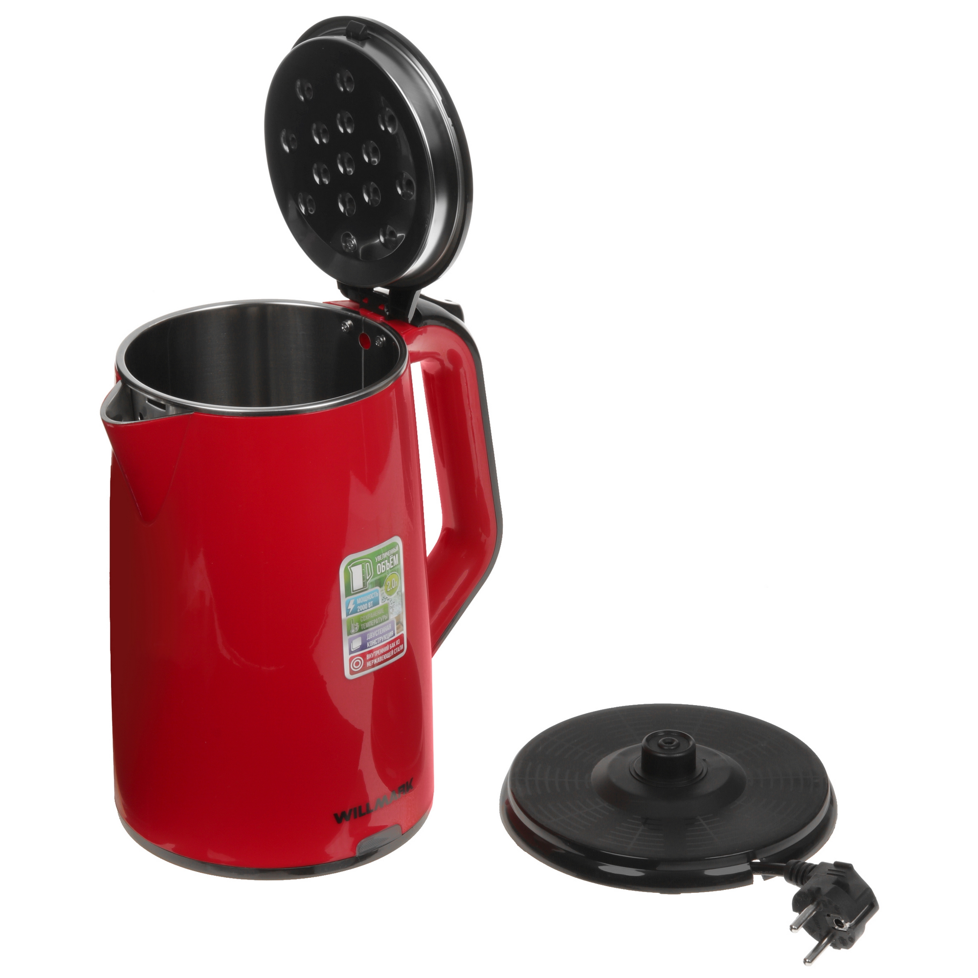 5343861 Электрочайник WILLMARK WEK-2012PS красный STDN-0084900 - Вид №4