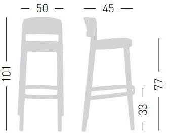 GABER Высокий деревянный табурет со спинкой Abuela sun-id-1355183 - Вид №12
