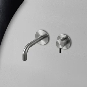 Смеситель для раковины сталь матовая с черной ручкой Toki Radomonte TKI18SCIL22