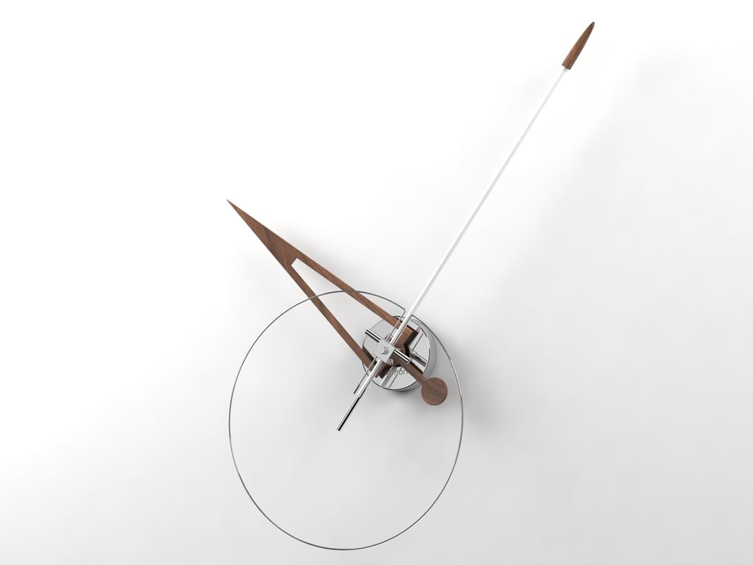 004732 Настенные часы N хром, белый, орех Nomon Cris 