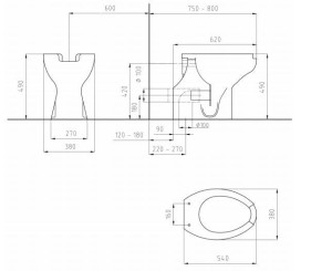 Туалет для ванной комнаты