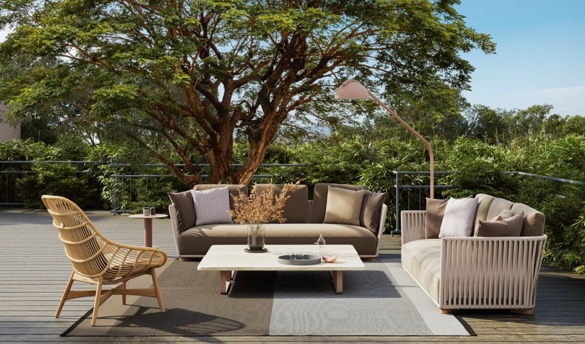 2-местный тканевый садовый диван Kettal Grand Bitta ARCH-00073849 - Вид №1