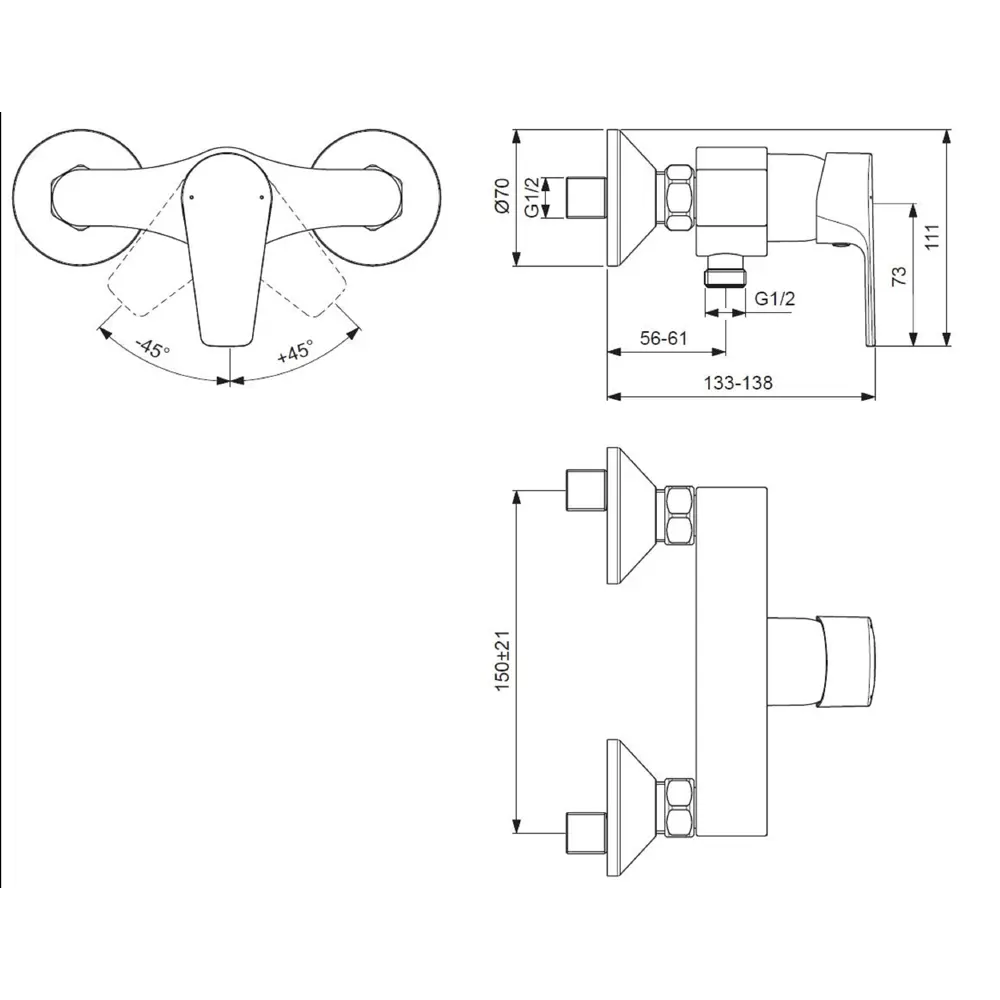 Смеситель для душа Ideal Standard Esla однорычажный цвет хром 81898952 STLM-2095697 - Вид №6