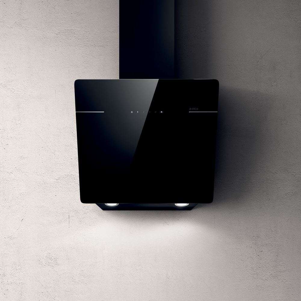 LESSENZA BL/A/60-PRF0117403A Вытяжки / пристенная наклонная, 60 см, 1200 куб.м., сенсорное управление, черное стекло Elica 