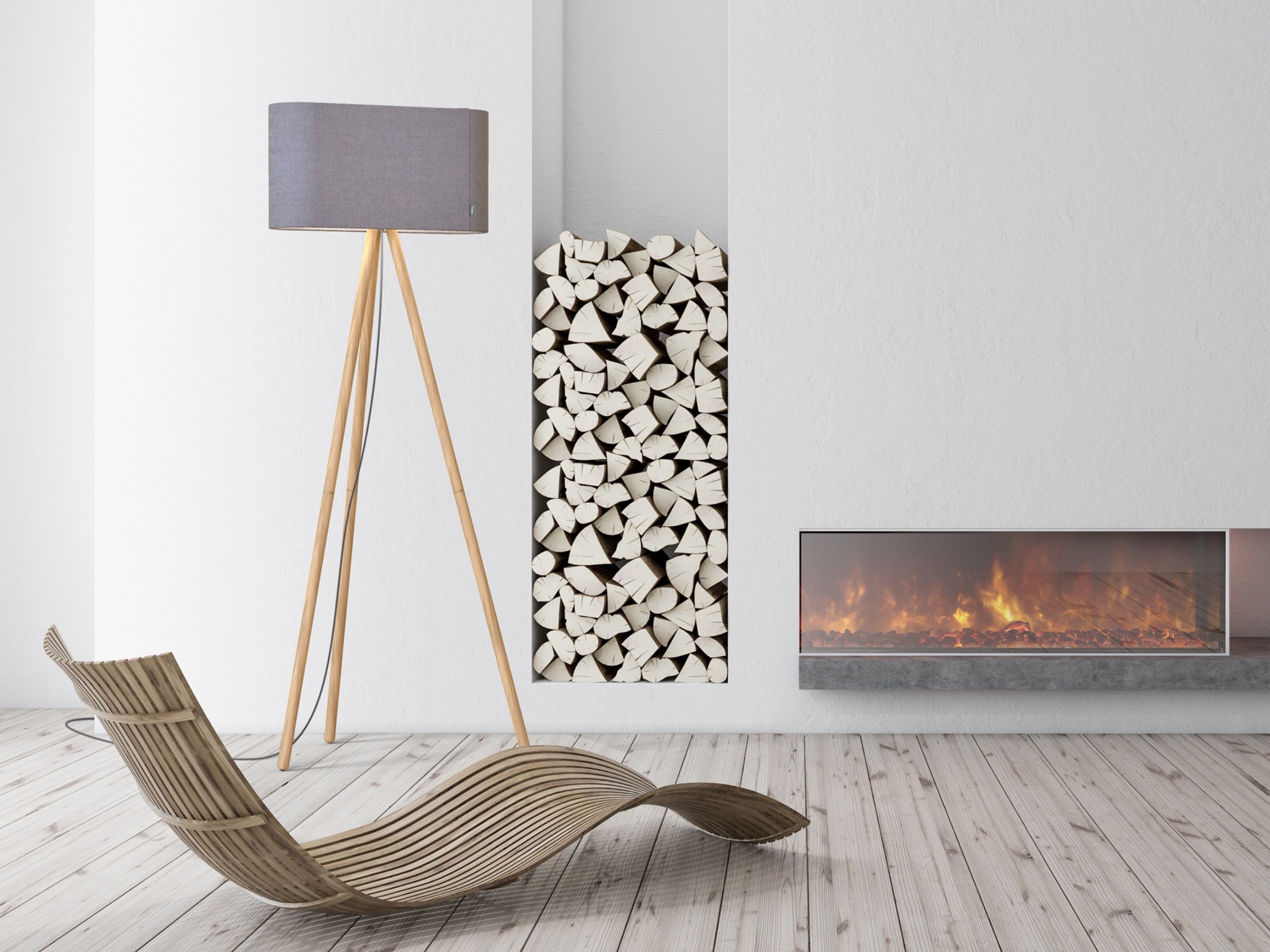 Деревянный светодиодный напольный светильник со штативом Pablo Designs ARCH-00000046